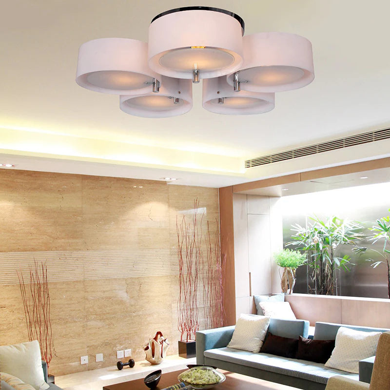 Arisha  Flush Mount Ceiling Light   Glass  White Modern Round Hallway