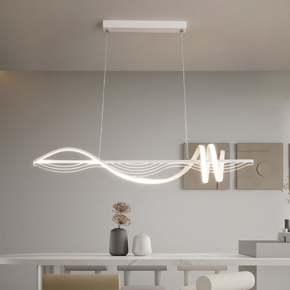 Arisha Contemporary Style Linear Metal Pendant Light White/Black