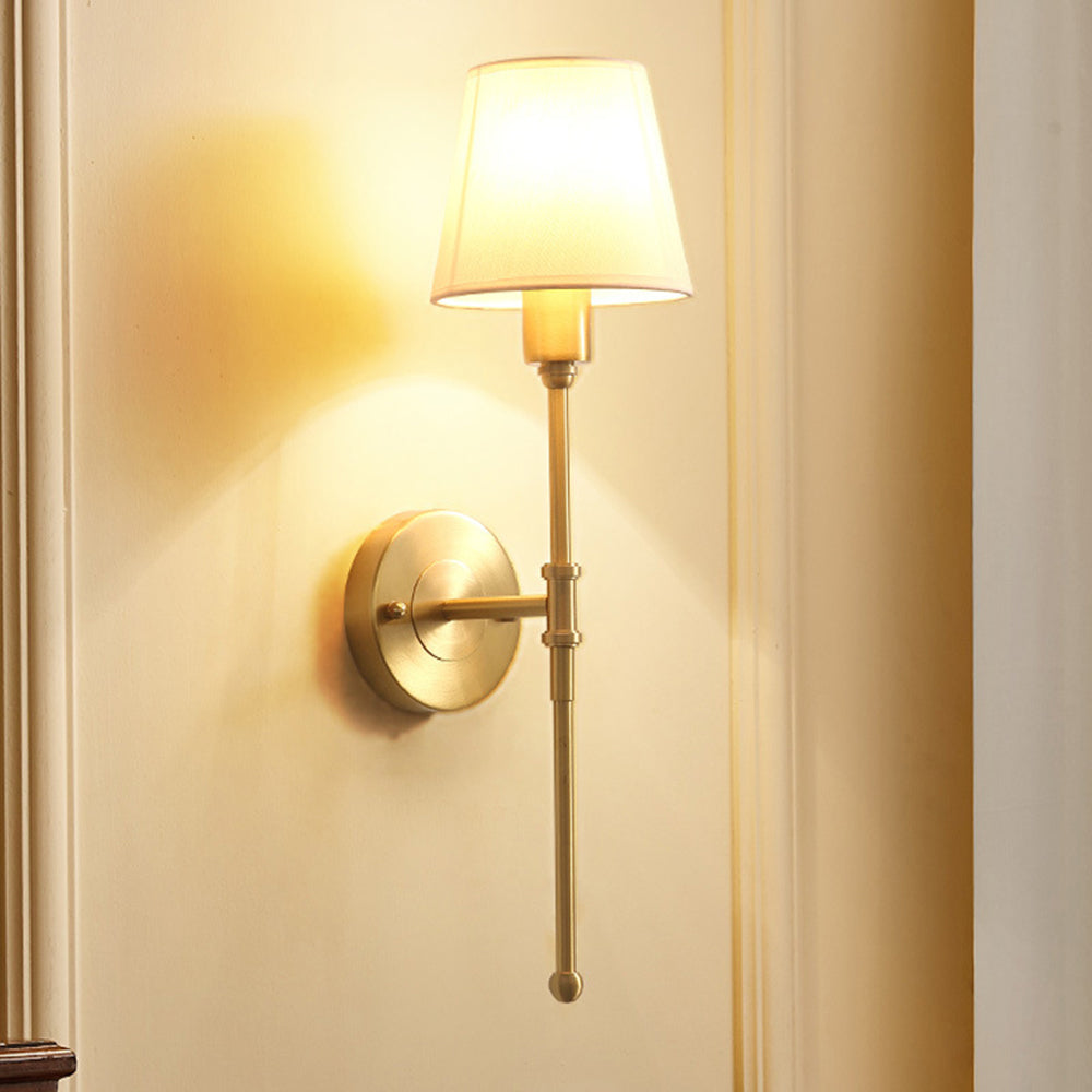 Tiffany Vintage Rustic Lantern Fabric LED Wall Lamp, Gold