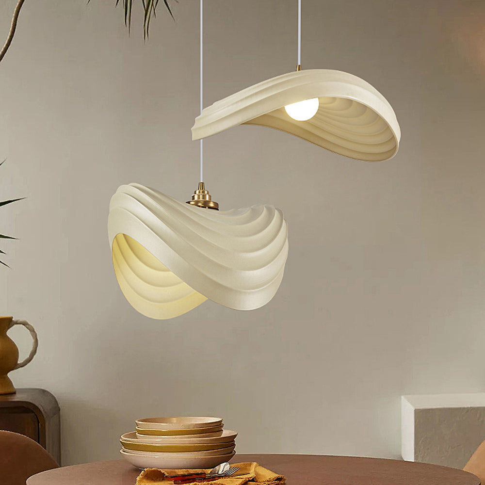 Ritta Wabi-Sabi Minimalisme Ripple Pendant Light, Resin&Metal