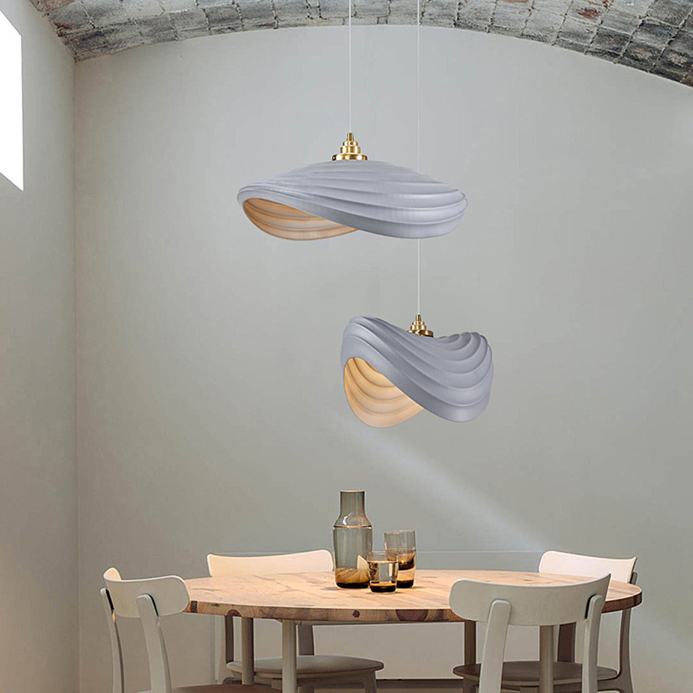 Ritta Wabi-Sabi Minimalisme Ripple Pendant Light, Resin&Metal