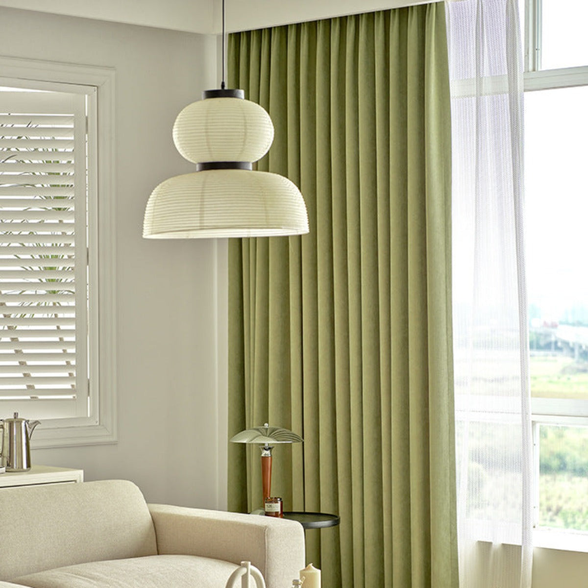 Muto Retro Fabric & Metal Pendant Light, 2 Style