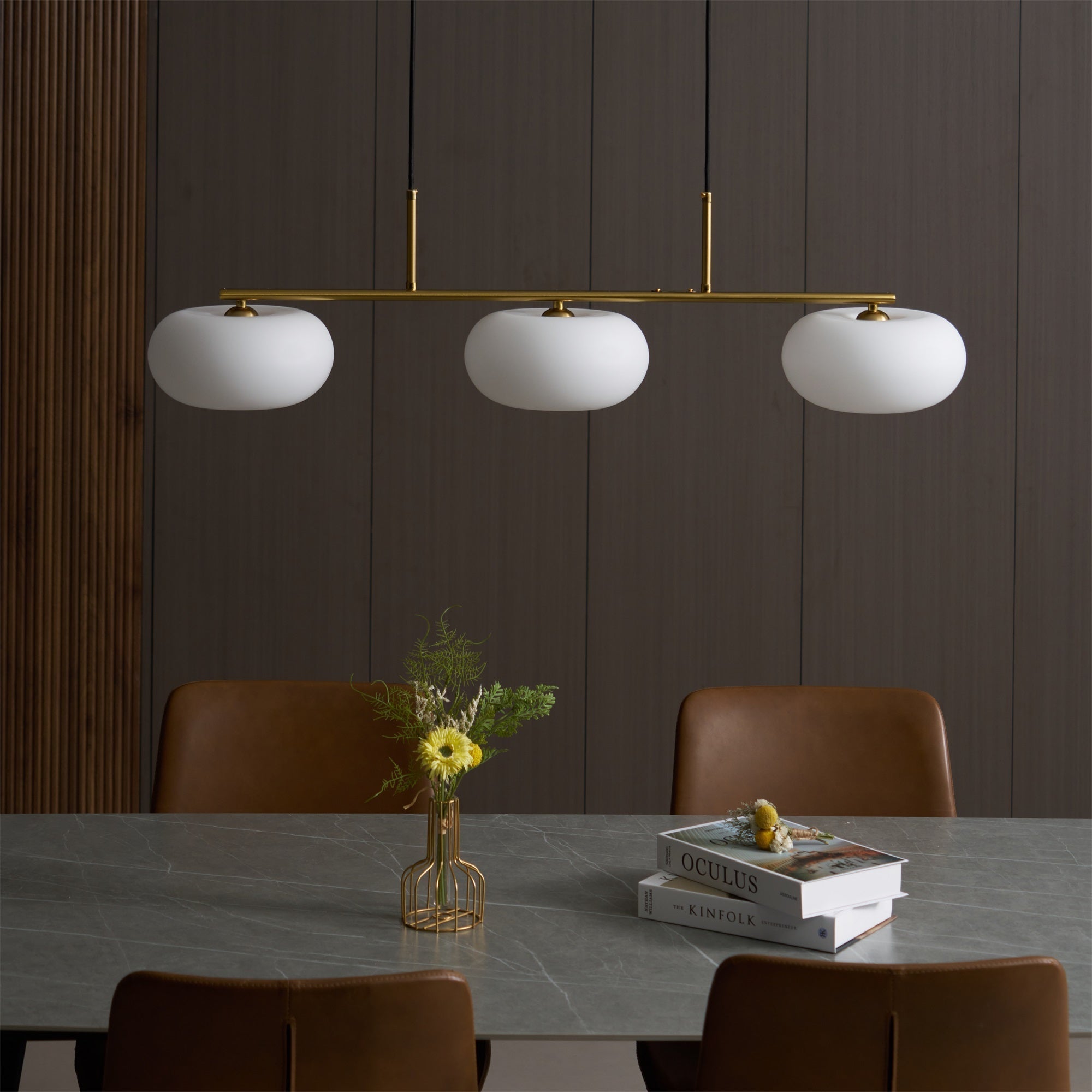 Lustra Pendant Lamp 3-Light Globe Shaped Linear - Letslighting