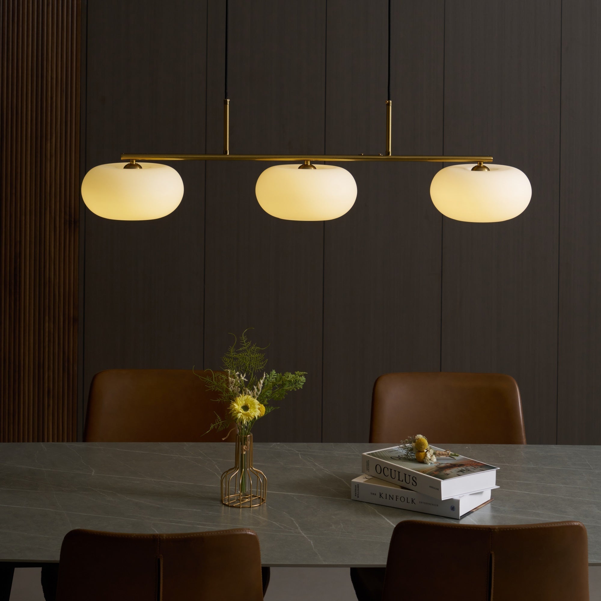 Lustra Pendant Lamp 3-Light Globe Shaped Linear - Letslighting