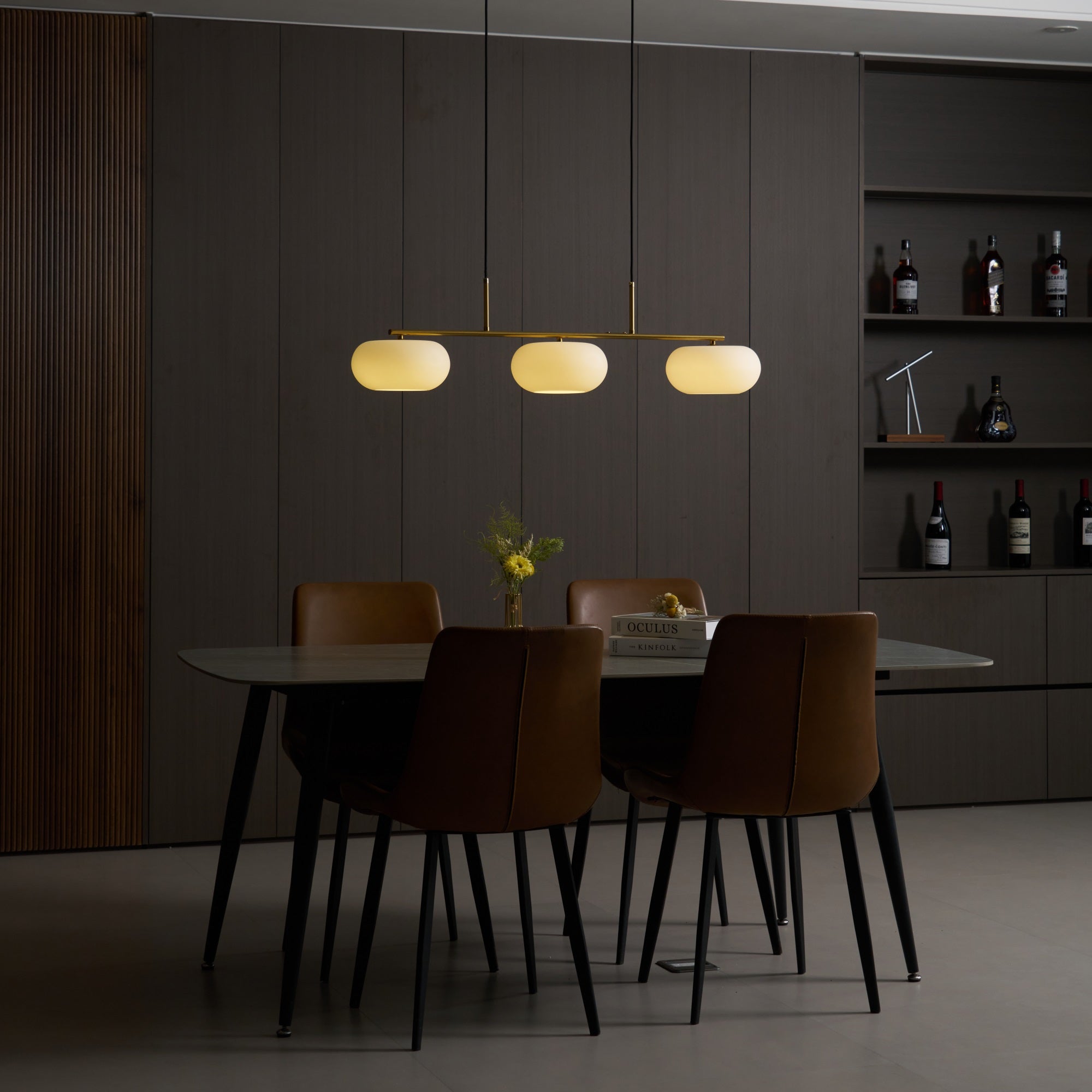 Lustra Pendant Lamp 3-Light Globe Shaped Linear - Letslighting