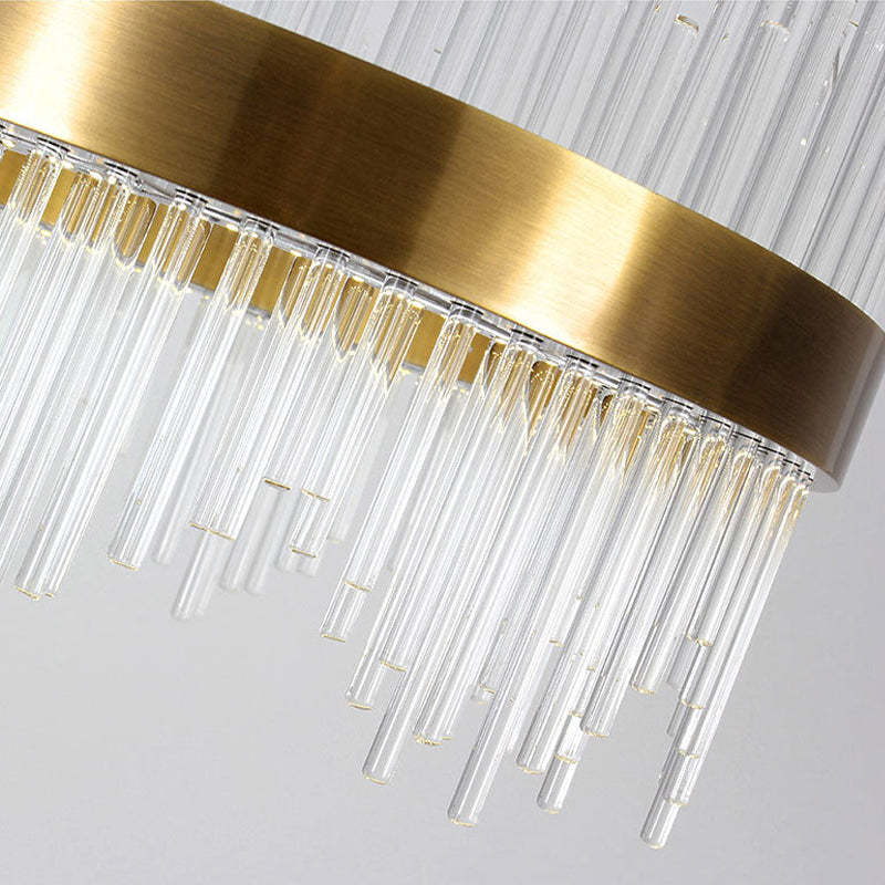 Kristy Modern Round/Rectangular Chain Chandelier, Gold