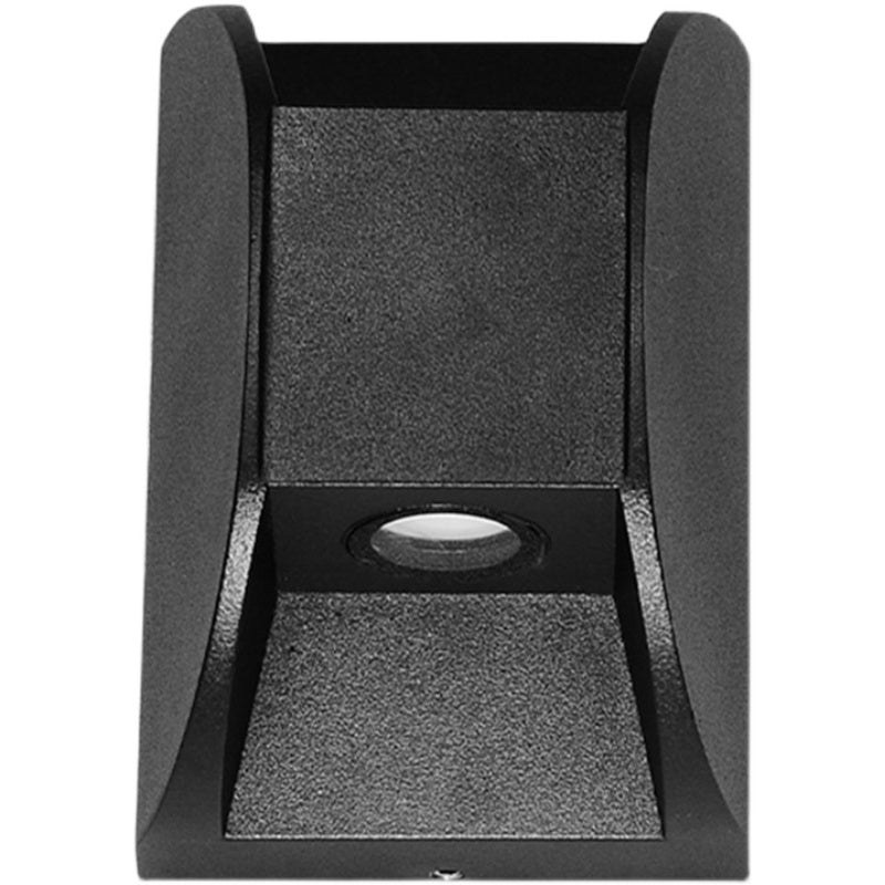 Ray Minimalist Up/Down Metal Outdoor Wall Lamp, Black