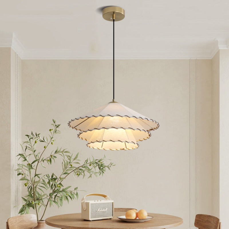 Ritta Boho Decorative LED Pendant Light Yellow Fabric Bedroom Restaurant