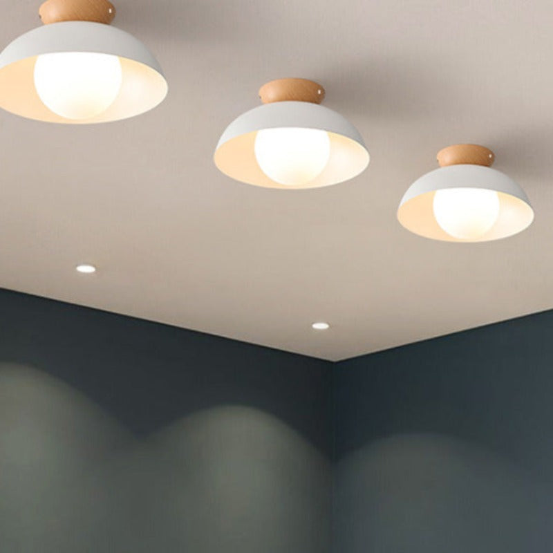 Muto Nordic Pendant Light/Flush Mount Ceiling Light Wood/Metal Black Kitchen Balcony
