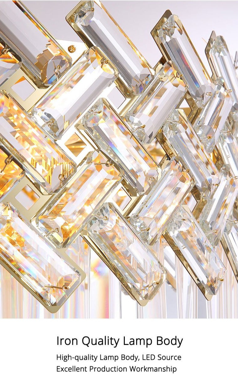 Kristy Luxury Gold Chandelier, Crystal & Metal