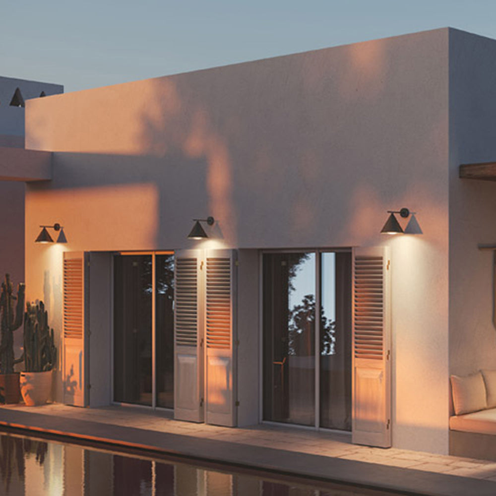 Ray Modern Minimalist Cone Metal Outdoor Waterproof Wall Lamp，Black/Gold