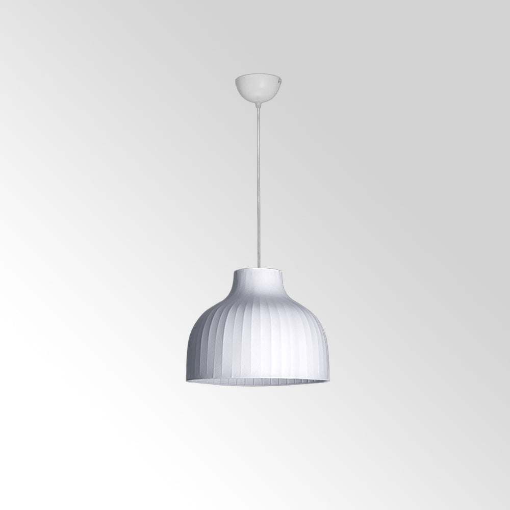 Ritta French Vintage White Pendant Light, Synthetic Silk