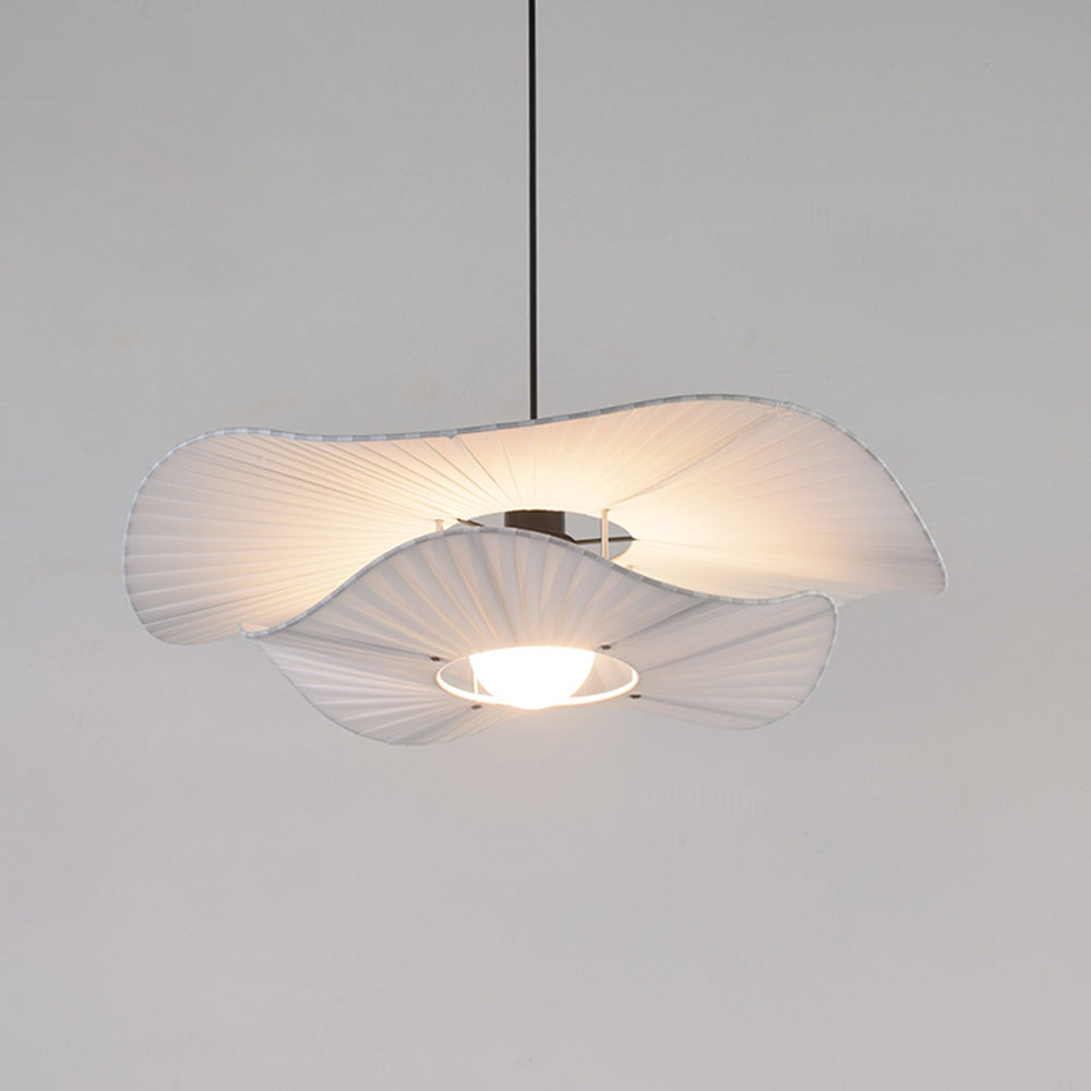Ritta Modern Nordic Cloth/Metal Shell Pendant Light, White