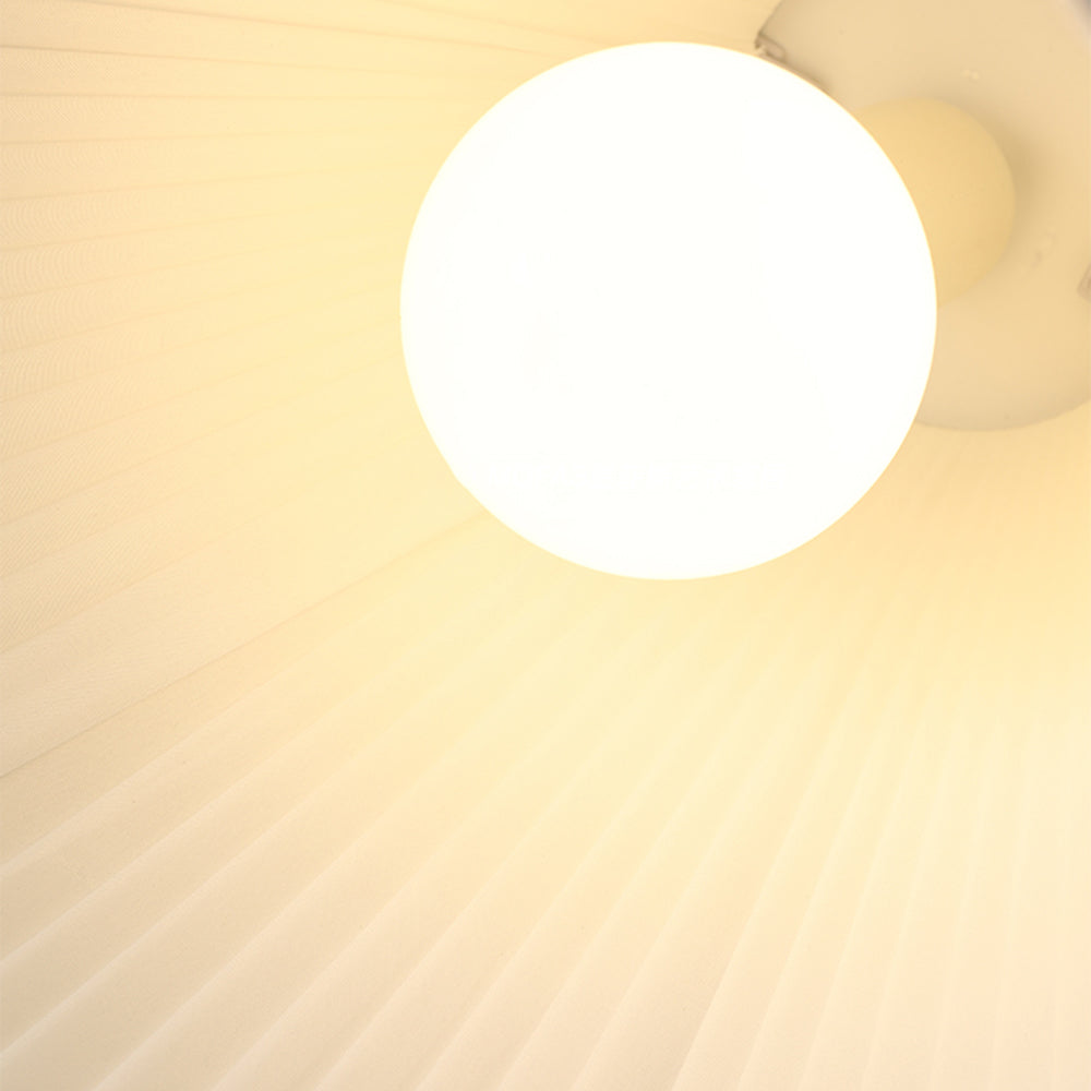 Ritta Minimalist Double Overlap Fabric LED Pendant Light, White