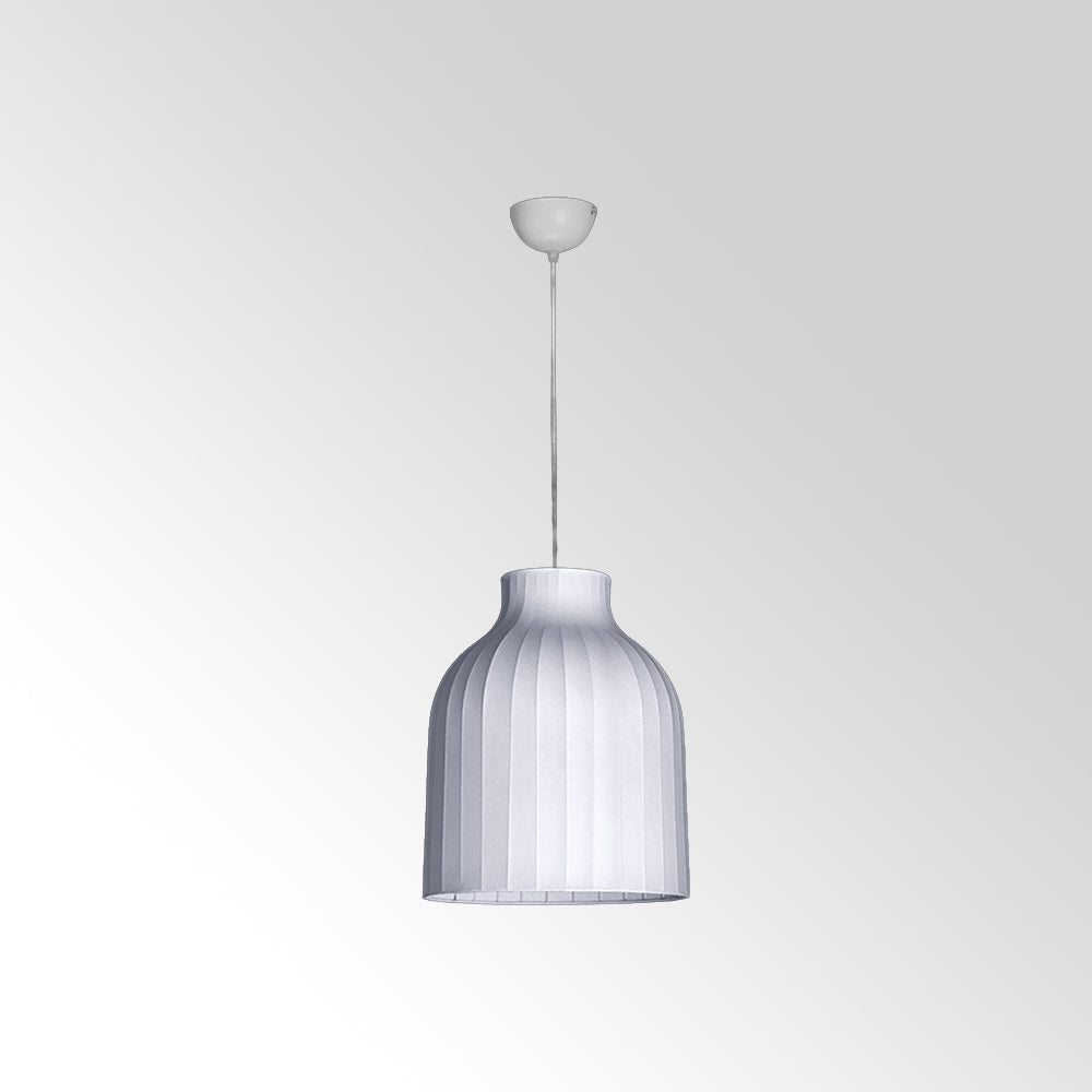 Ritta French Vintage White Pendant Light, Synthetic Silk