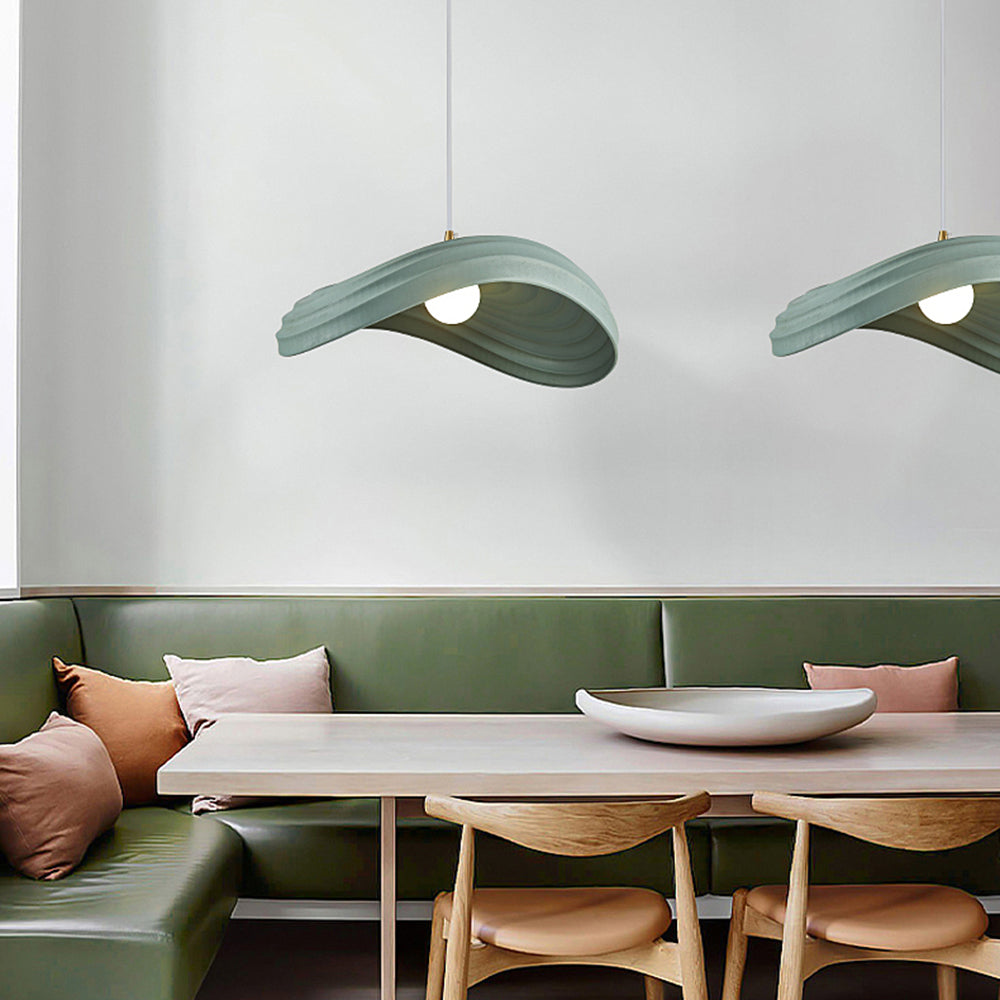 Ritta Wabi-Sabi Minimalisme Ripple Pendant Light, Resin&Metal