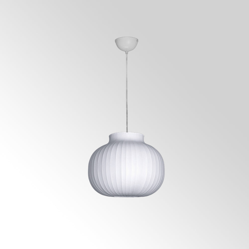 Ritta French Vintage White Pendant Light, Synthetic Silk
