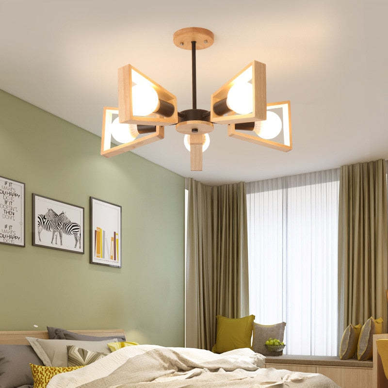 Muto Modern Nordic Rotatale Pendant Light, Wood, 3 Style