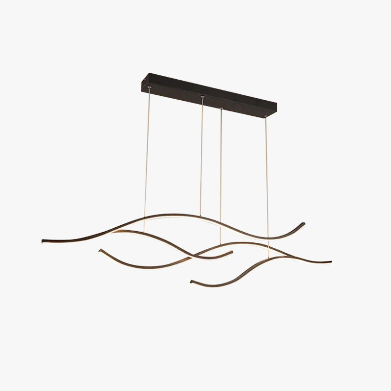 Arisha Pendant Light, Multi-Curved, Black/Gold