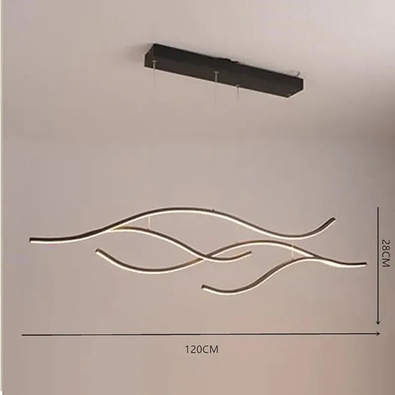Arisha Pendant Light, Multi-Curved, Black/Gold