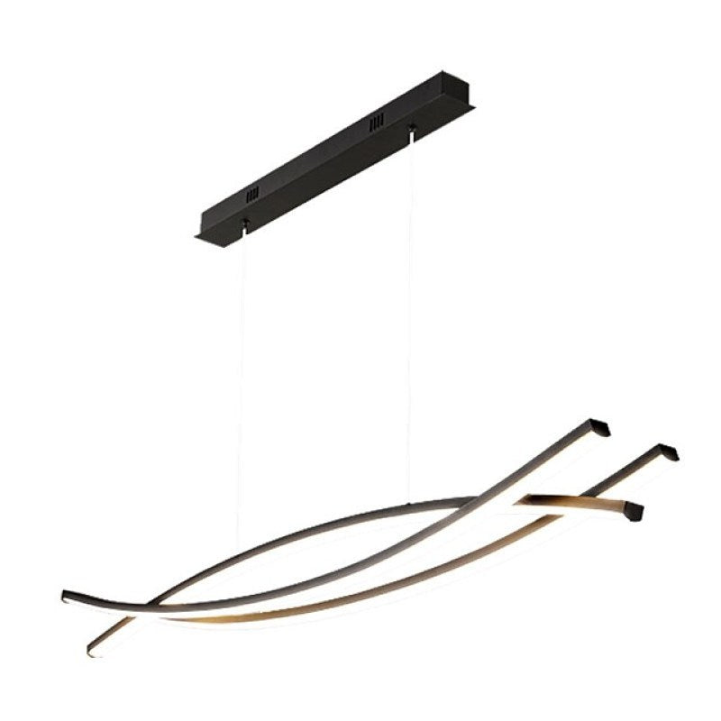 Arisha Modern Linear Metal Pendant Light, Black