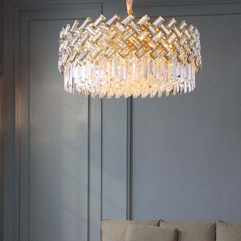 Kristy Luxury Gold Chandelier, Crystal & Metal