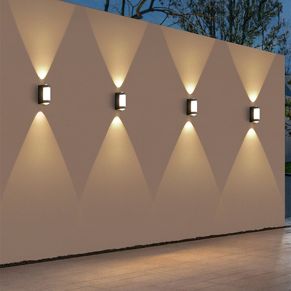 Ray Nordic Up Down Acrylic Outdoor Wall Lamp, White/Black