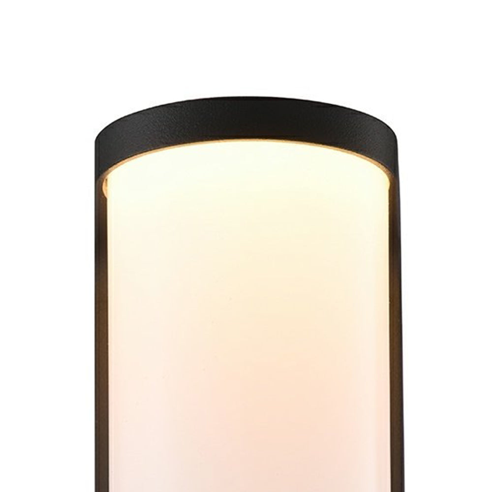 Ray Mondern Cylindrical Metal Outdoor Wall Lamp, Black