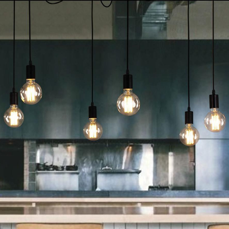 Silva Retro Country LED Spider Chandelier, Black/White