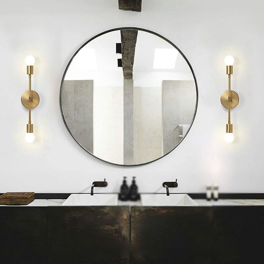 Silva Modern Minimalist Wall Lamp, Metal, Black/Silver/Gold, Bathroom