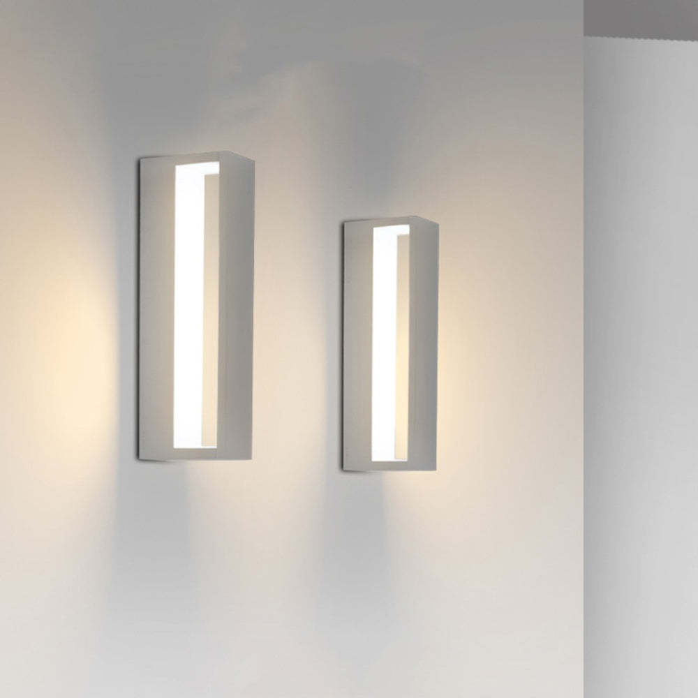 Ray Modern Hollow Outdoor Wall Lamp, Black/White