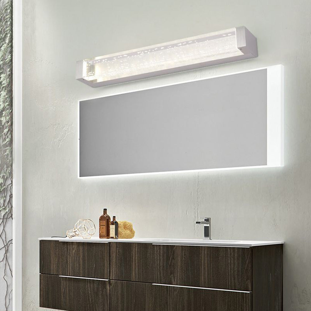 Arisha Transparent Rectangular Mirror Front Vanity LED Wall Lamp, Bathroom