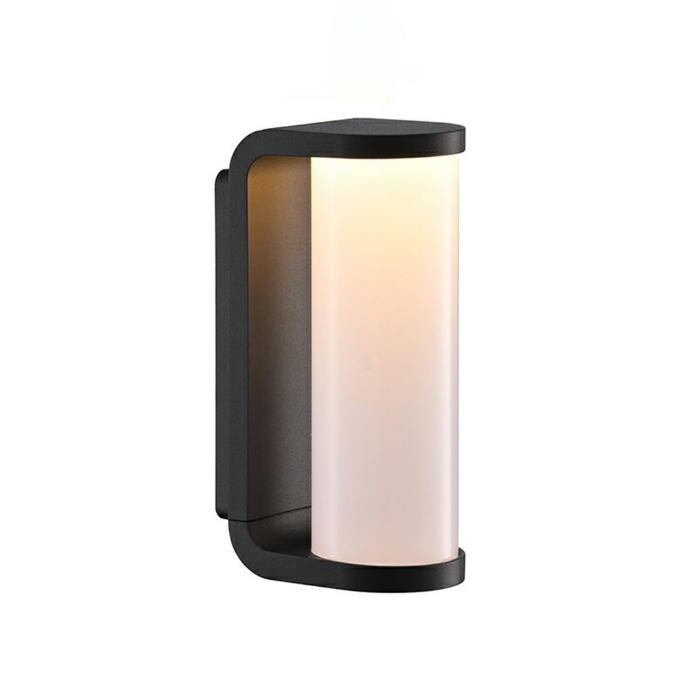 Ray Mondern Cylindrical Metal Outdoor Wall Lamp, Black