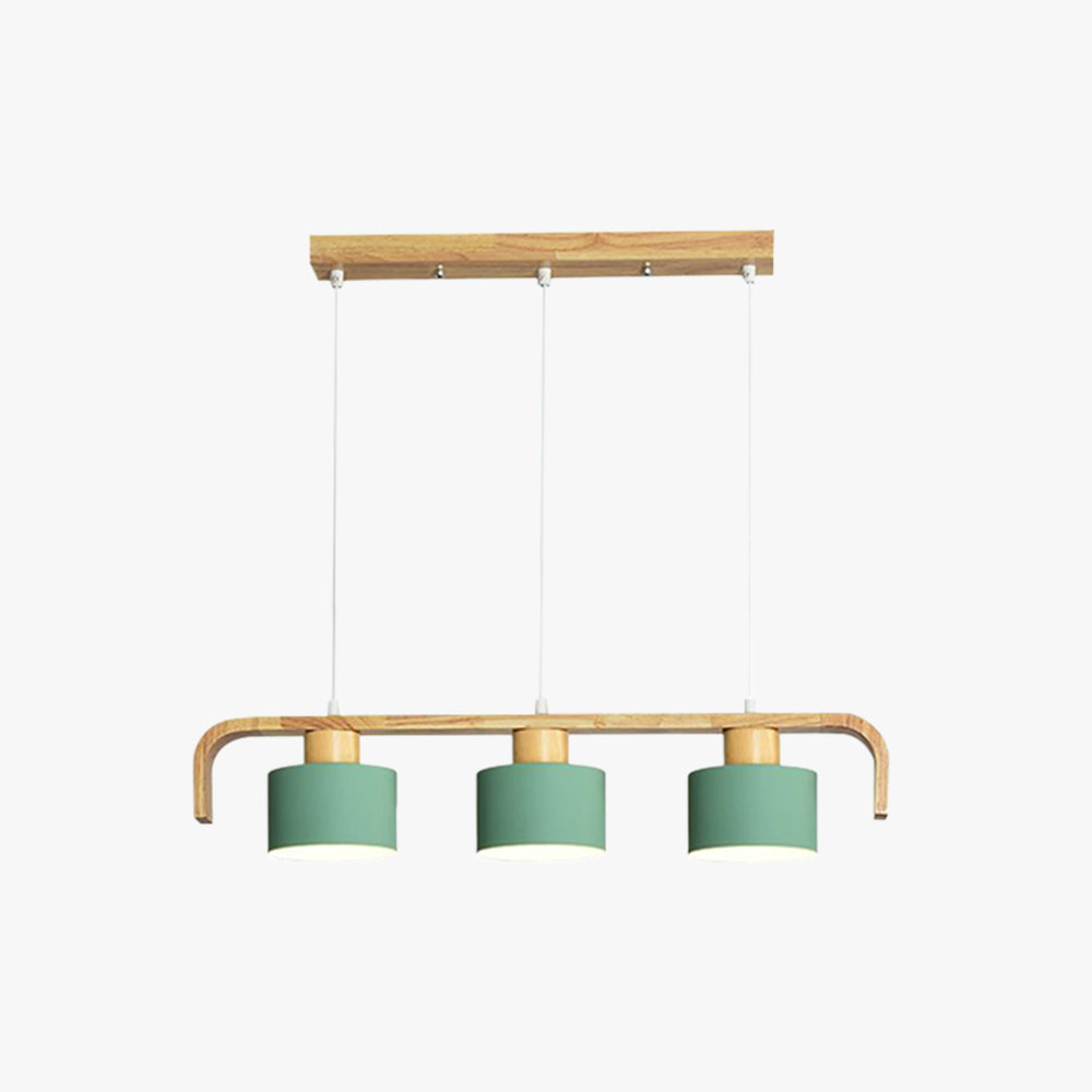 Valentina Pendant Light Cylinder Nordic, Bamboo, White/Green/Gray, Bedroom