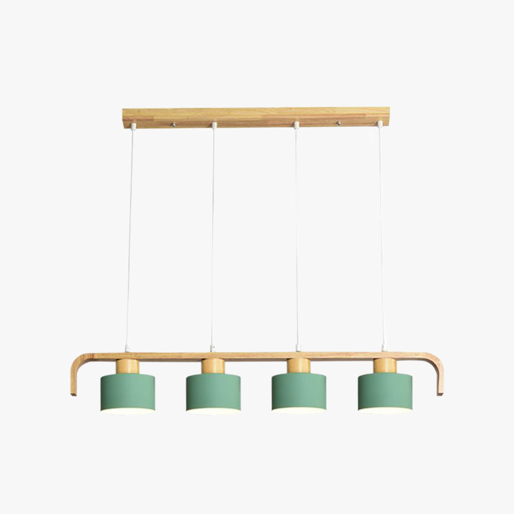 Valentina Pendant Light Cylinder Nordic, Bamboo, White/Green/Gray, Bedroom