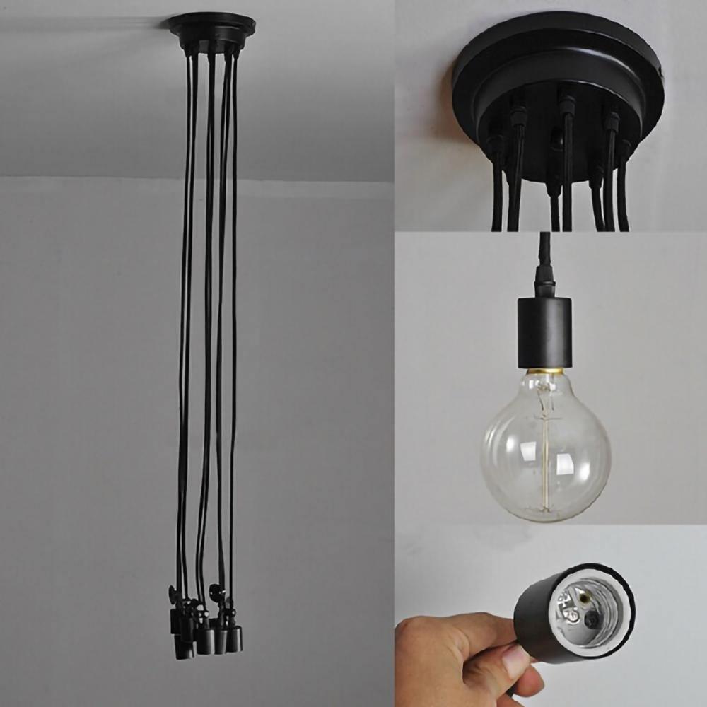 Silva Retro Country LED Spider Chandelier, Black/White