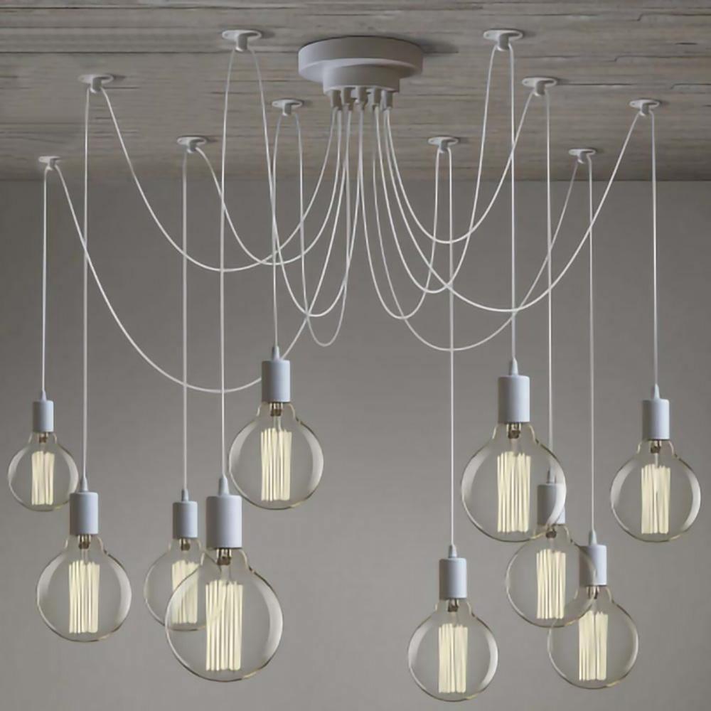 Silva Retro Country LED Spider Chandelier, Black/White