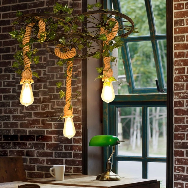 Arisha Industrial LED Chandelier Black Bar/Living Room
