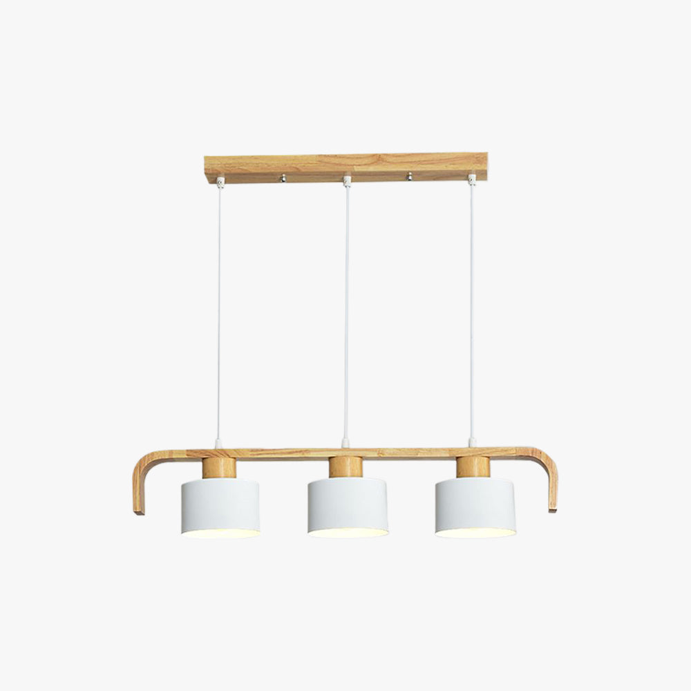 Valentina Pendant Light Cylinder Nordic, Bamboo, White/Green/Gray, Bedroom