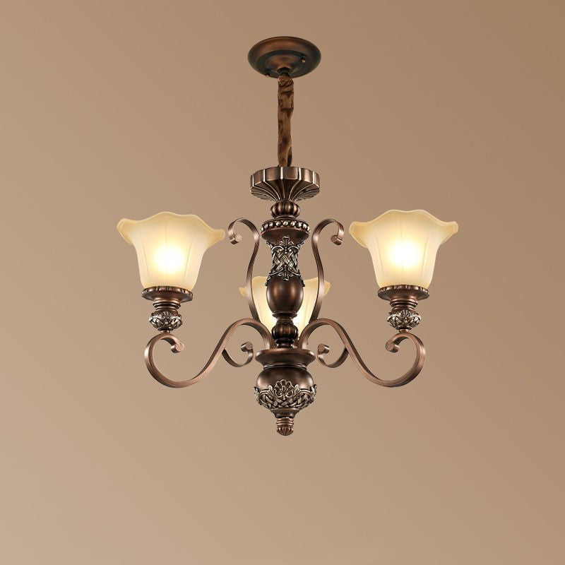 Arisha Retro Flower Pendant Light Metal Glass Living Room Bedroom