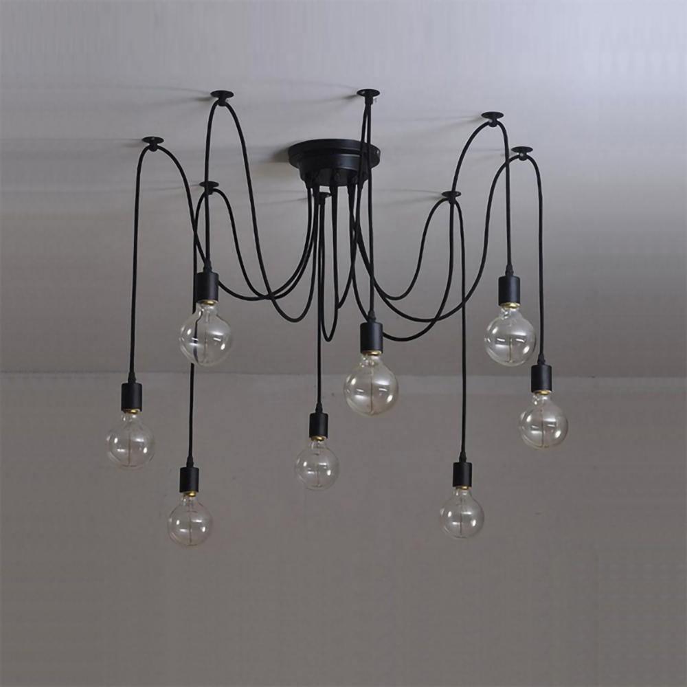 Silva Retro Country LED Spider Chandelier, Black/White