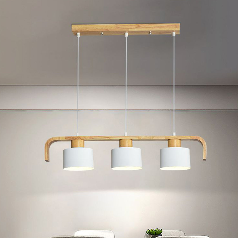 Valentina Pendant Light Cylinder Nordic, Bamboo, White/Green/Gray, Bedroom