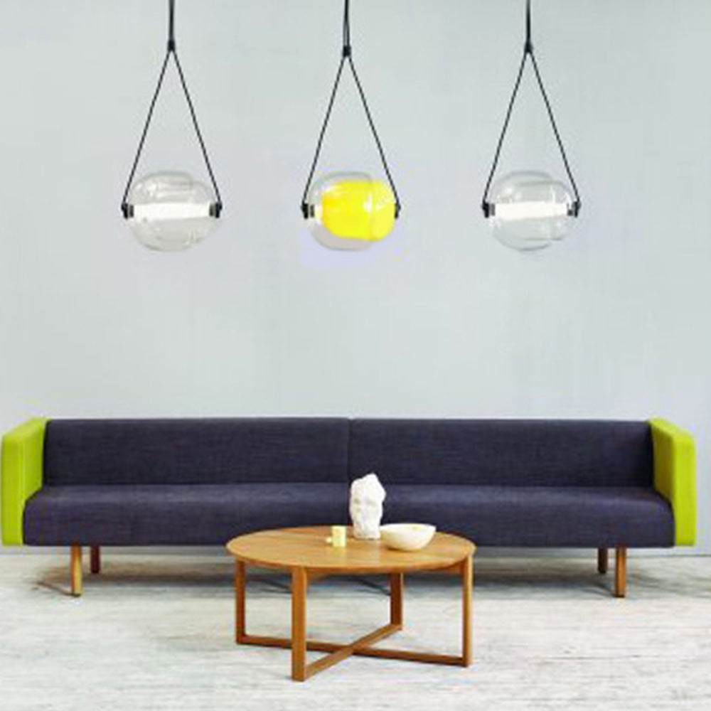 Valentina Modern Bubble Glass Pendant Light, Blue/Yellow/Pink/Smoky Grey/White/Clear