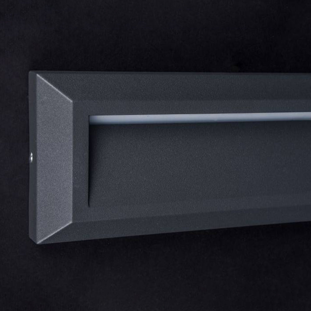 Ray Modern Metal Rectangular Outdoor Deck/Step Light, Black