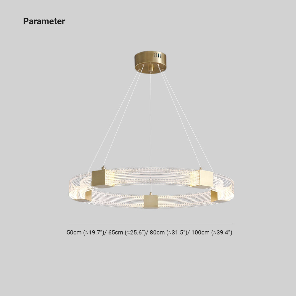 Arisha Modern Round/Oval Acrylic/Metal Pendant Light, Gold