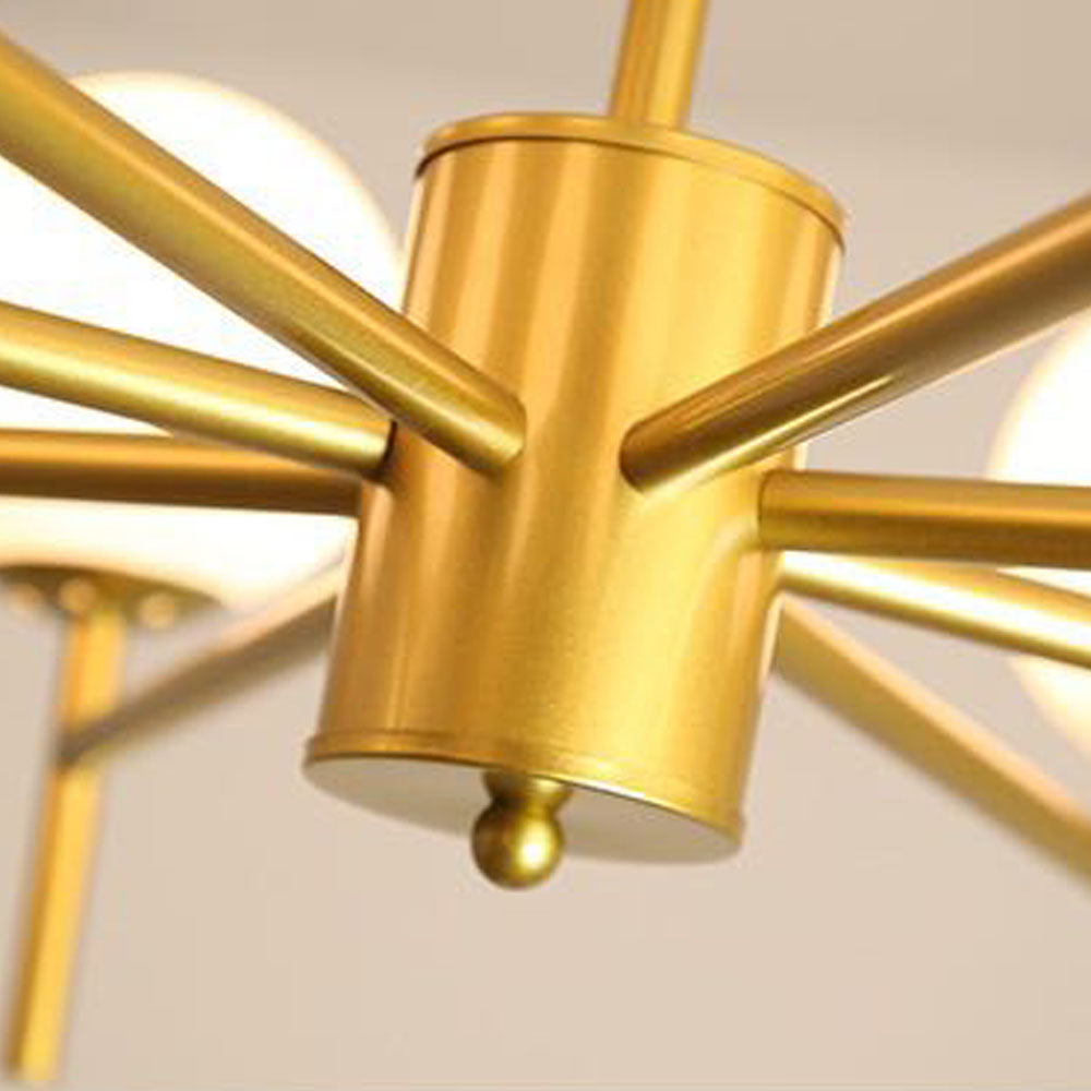 Silva Modern Globe Bubble Metal/Glass Pendant Light, Gold/Black