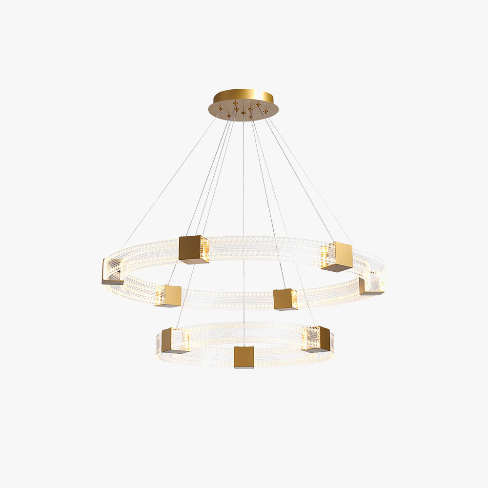 Arisha Modern Round/Oval Acrylic/Metal Pendant Light, Gold