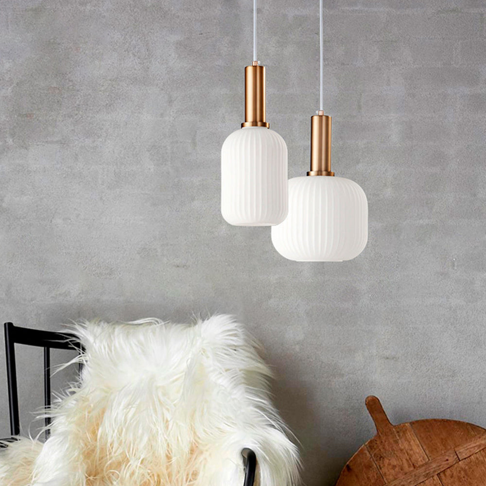 Valentina Morden Bubble Glass Pendant Light, White, Bedroom