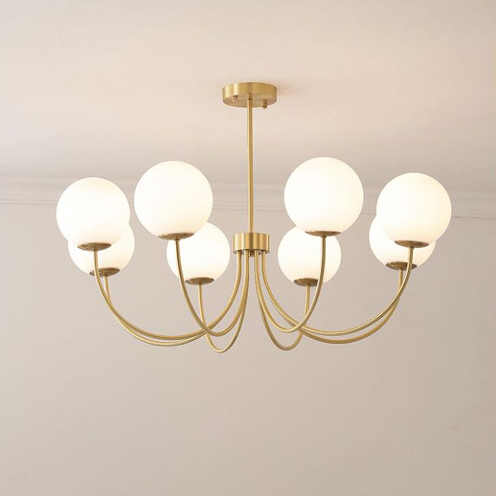 Valentina Modern Ball Bubble Metal/Glass Chandelier, Gold