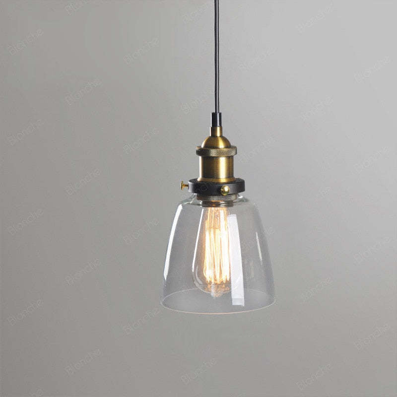 Valentina Industrial Glass Pendant Light Clear/Amber/Smoke Grey